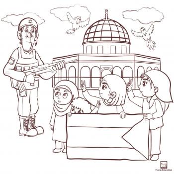 رنگ‌آمیزی | مجموعه کاربرگ رنگ‌آمیزی ویژه هیأت کودک با موضوع فلسطین و عملیات طوفان الاقصی